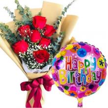 Red Roses and Balloon